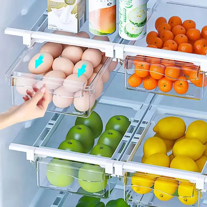 Transparent Refrigerator Drawer Under-shelf Storage Box Fruit Vegetable Egg Preservation Organizer Kitchen Container