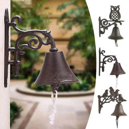 Door Bell Cast Iron Antique Country House Look, Loud Sound, Front Door Wall Bell, Garden Decoration, Weatherproof