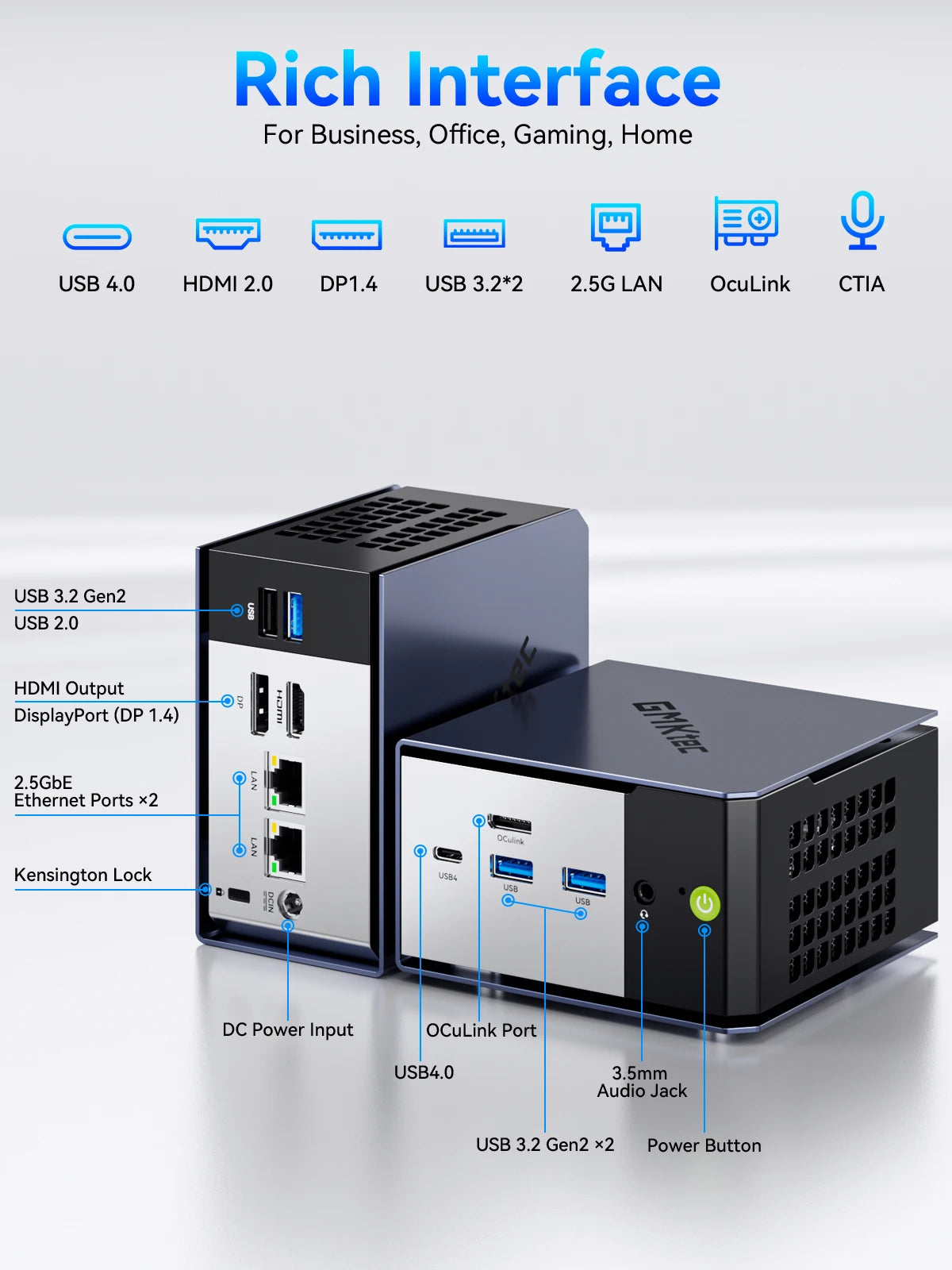 MKtec NucBox K16 Mini PC AMD Ryzen7 7735HS LPDDR5 6400Mhz 32GB Pcie 4.0 SSD Windows 11Pro WIFI 6E BT 5.2 Full-featured USB4.0