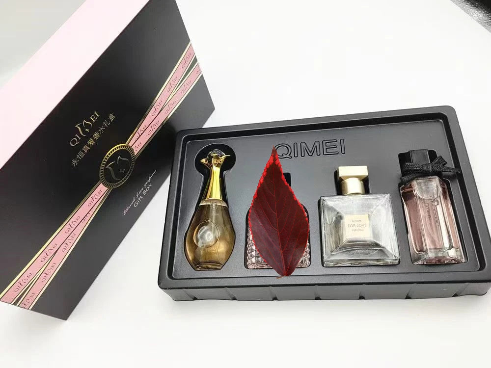 Luxury Brand Perfume Women Eau De Parfum Femme Gift Box 4Pcs Set 100ml Perfumes De Mujer Fresh Natural Floral Fruity Scent Spray
