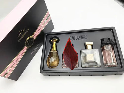 Luxury Brand Perfume Women Eau De Parfum Femme Gift Box 4Pcs Set 100ml Perfumes De Mujer Fresh Natural Floral Fruity Scent Spray