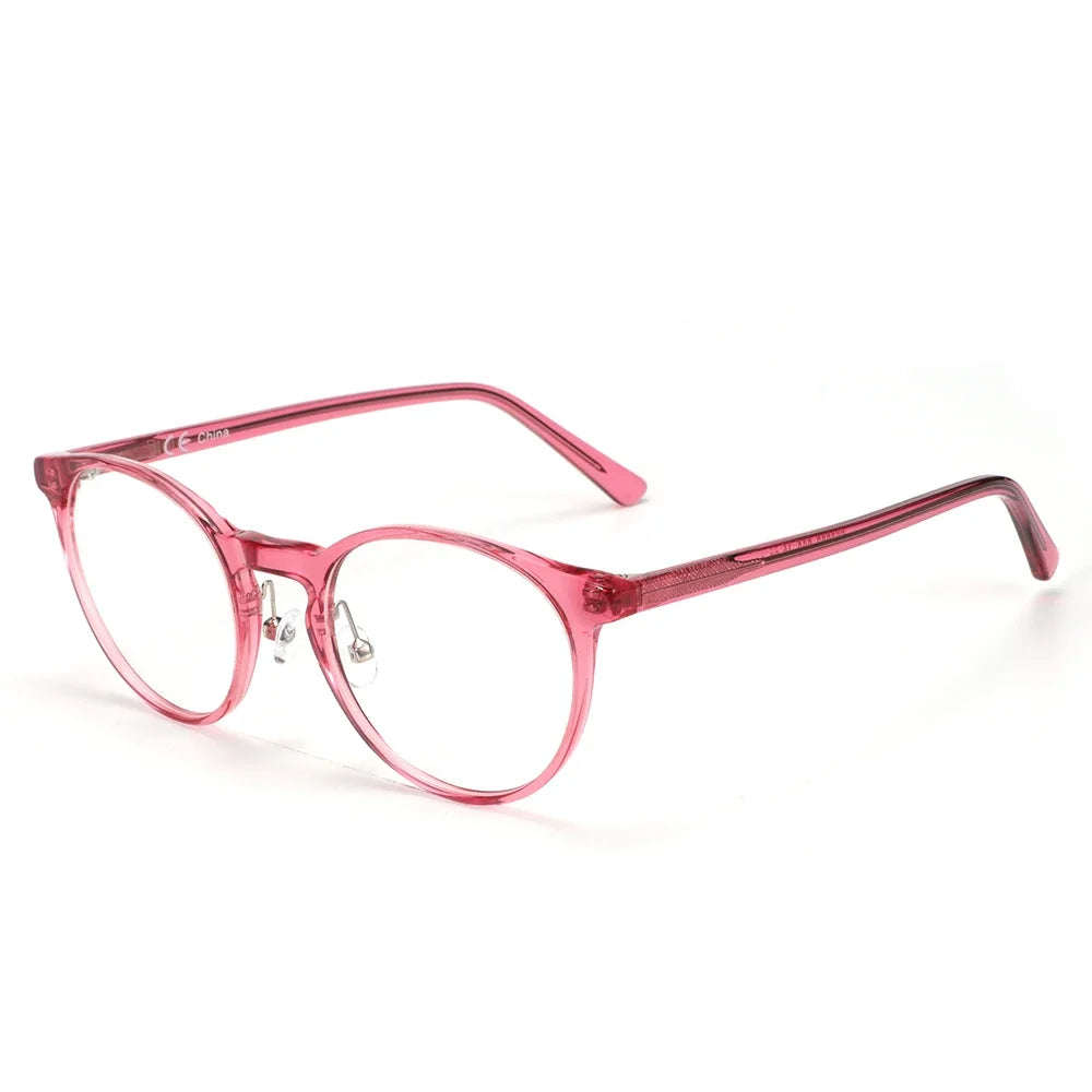 ZENOTTIC (XS Size) Handmade Acetate Round Prescription Eyeglasses Transparent Circular Progressive Optical Glasses for Women Men