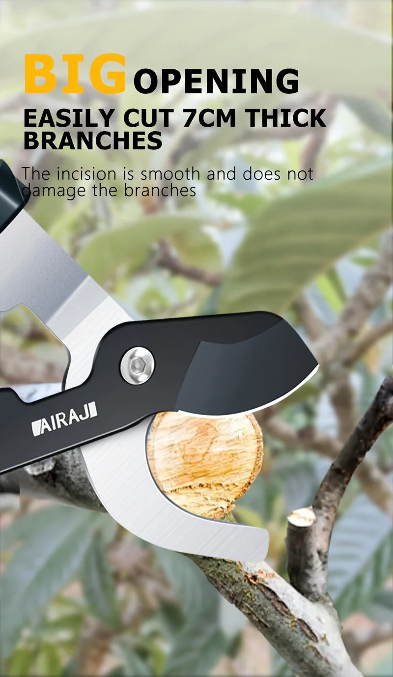 Professional Pruning Shears - Multi-Functional, Anti-Slip Grip, Large Opening, Durable Metal, Green - Ideal for Garden Trimming