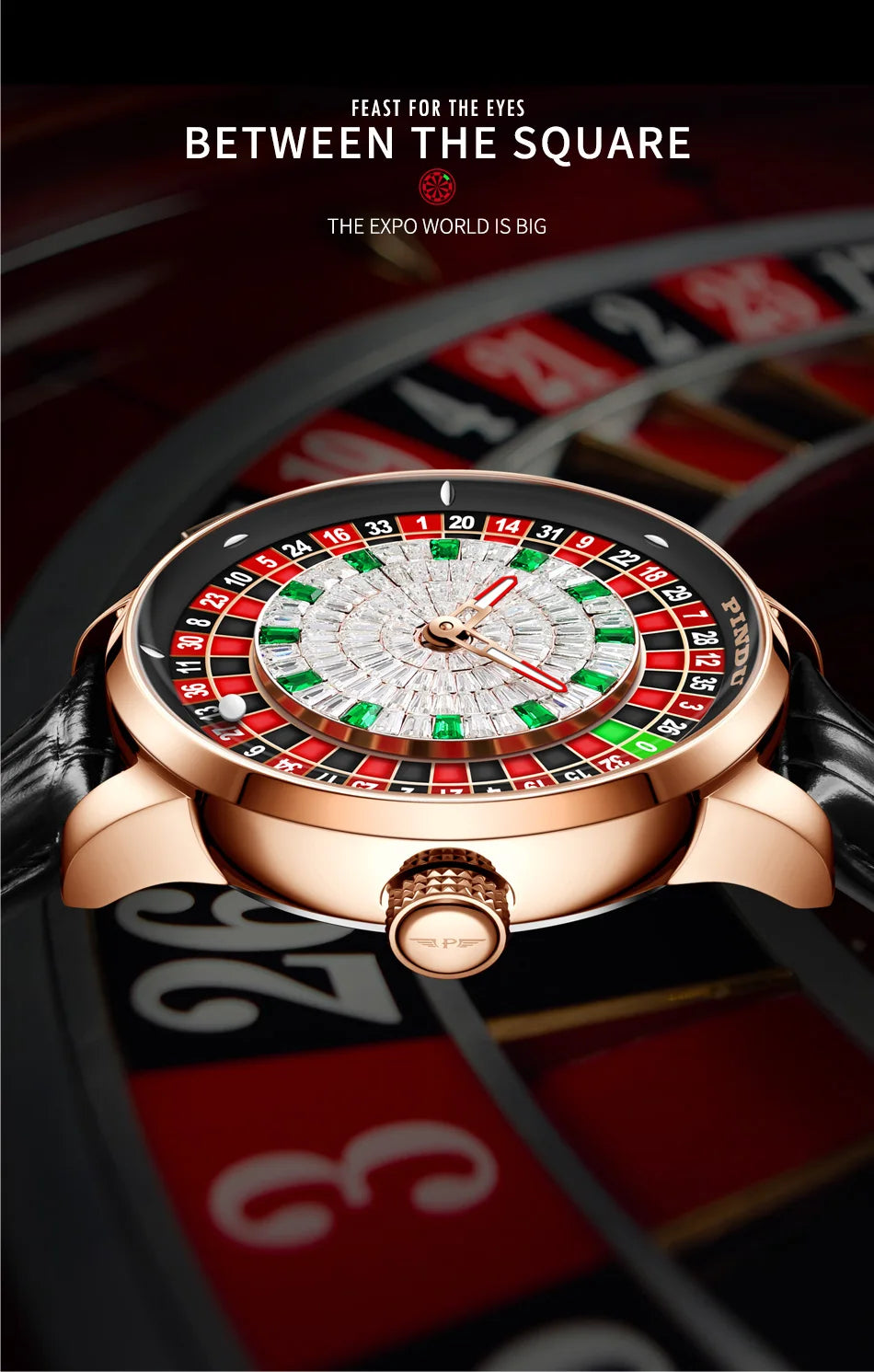 Mechanical Watches Pro Men's PINDU Watch NH35A Movement Sapphire Glass Waterproof Button Design Wristwatch Russian Roulette