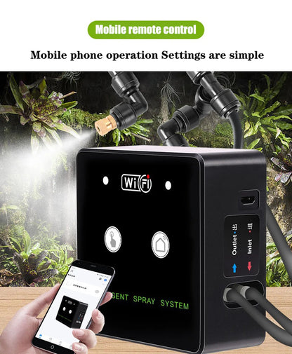 WiFi Rainforest Sprayer Control Automatic Mist Timing Spray System Kit Touch Screen Irrigation Timer Reptile Sprayer Humidifier