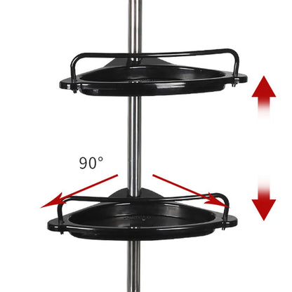 Adjustable Telescopic Shower Rack Stainless Steel Floor-to-Ceiling Bathroom Storage Rack, Rustproof & Space-Saving Organizer