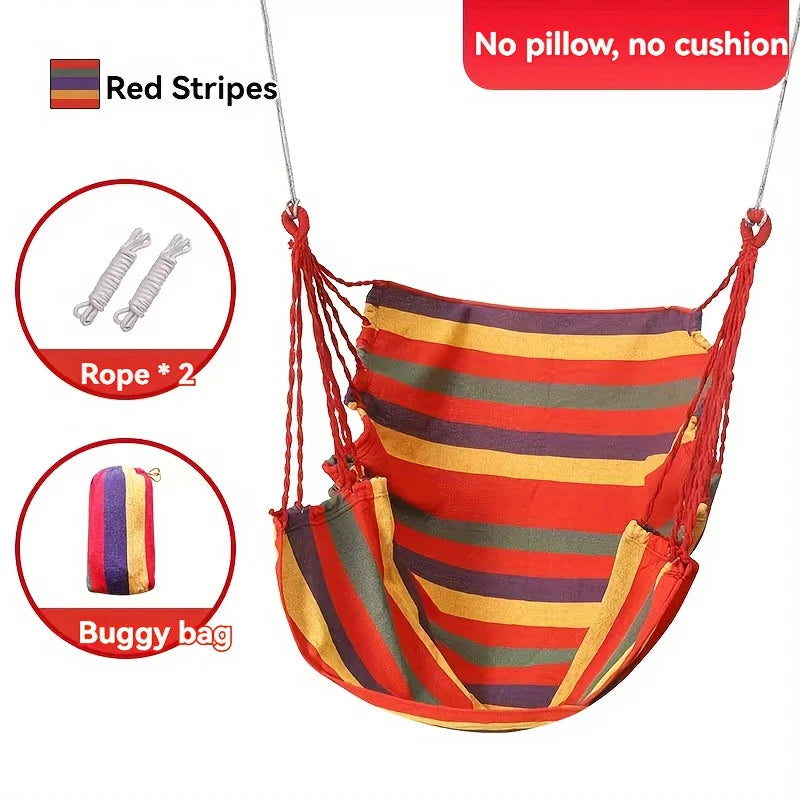 New Outdoor Swing Hammock Chair Canvas Leisure Chair No Pillow Or Cushion Dormitory Hammock Swing Rocking Chair(With Storage Bag