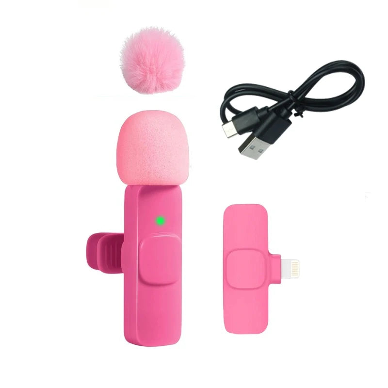 New Wireless Lavalier Microphone Portable Audio Video Recording Mini Microphone for iPhone Android PC Camera Live Gaming Phone