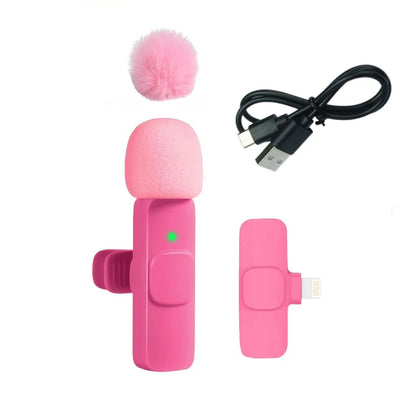 New Wireless Lavalier Microphone Portable Audio Video Recording Mini Microphone for iPhone Android PC Camera Live Gaming Phone