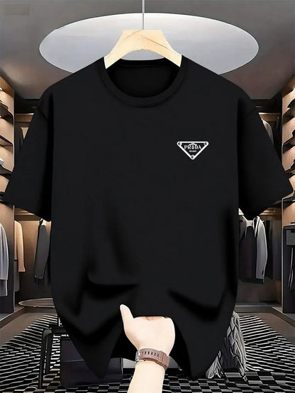 2026 New  men's Milan fashion trend international brand printed T-shirt, pure cotton round neck, casual urban luxury high-endY2K
