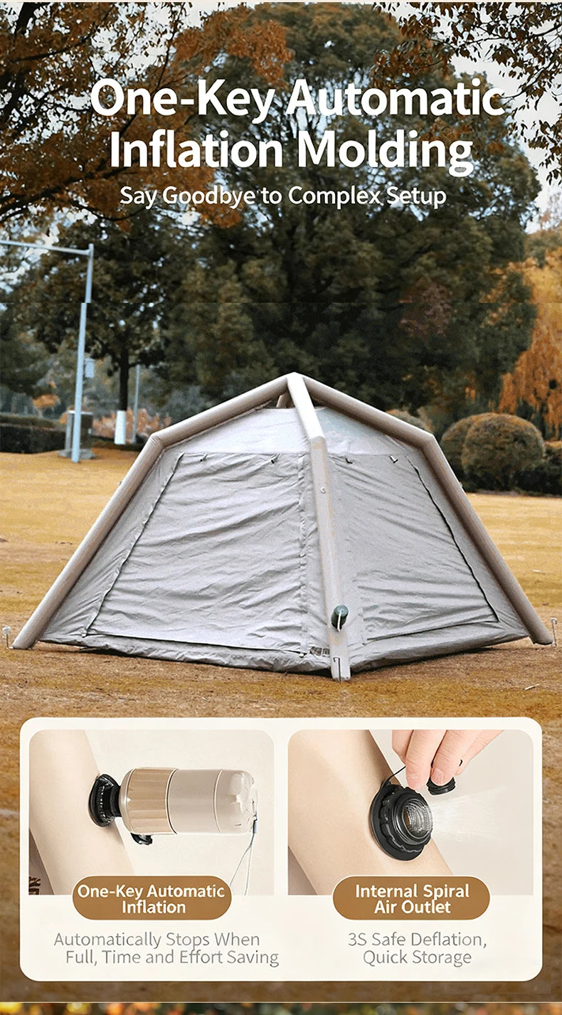 Portable Inflatable Tent Foldable Outdoor Camping Overnight Gear Thickened Waterproof for Hiking And Backyard Picnics