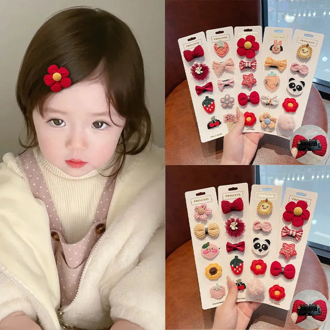 Baby Flower & Bow Hair Clip Set — product image