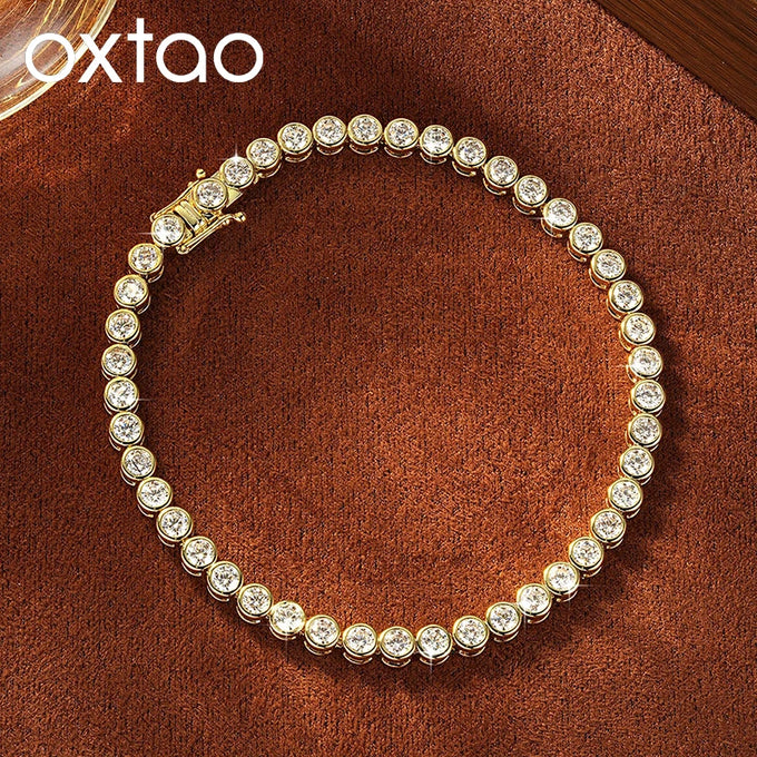 Oxtao Bezel-Set Moissanite Tennis Bracelet — product image