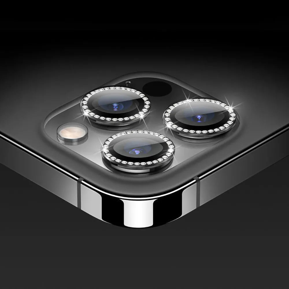9D Diamond Lens Protector For iPhone 17 Pro Max Air Camera Tempered Glass Compatible with iPhone 14 15 16 Pro Max Ring Cover Cas