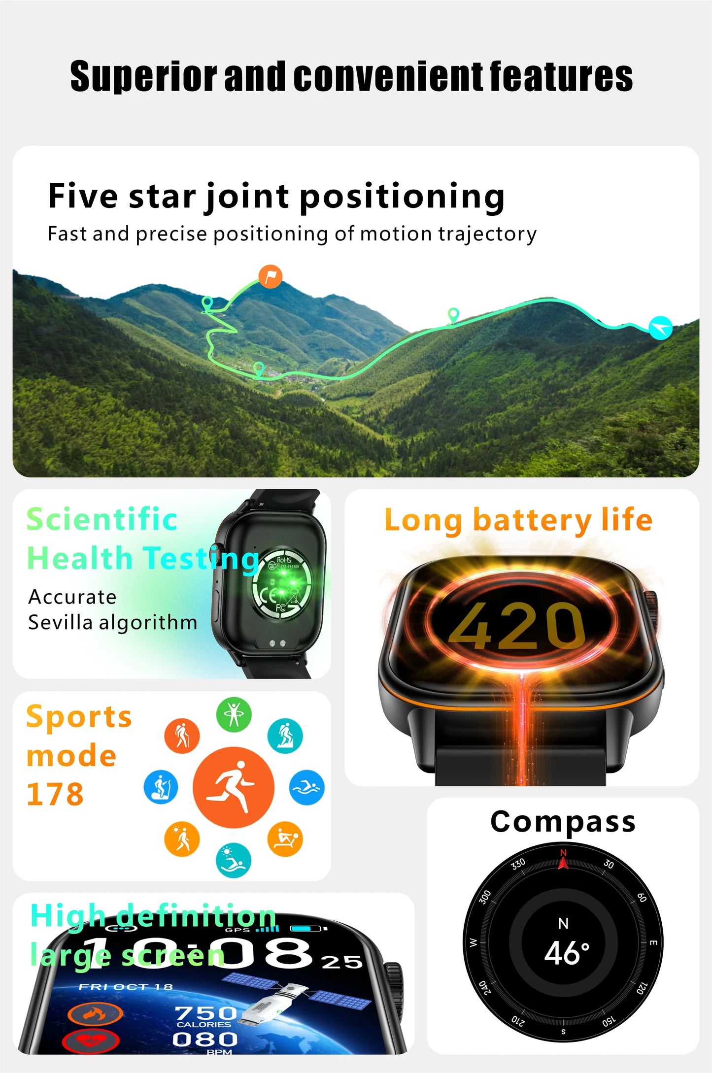 2026 New Multifunctional Smartwatch Women Gift Built-in GPS Bluetooth Call Music Fitness Sports Bracelet Sleep Monitor Watch Lad