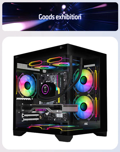 AOC CG391 PC Case MATX Gaming Desktop Case Supports 240 Water Cooling With 3 Pcs ARGB Fans Computer Case Sea View Room 컴퓨터 섀시