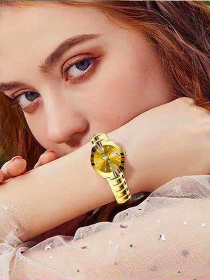 ORUSS Hot Brand Ladies' Watch High Quality Stainless Steel  Waterproof Luminous Pointer Week Calendar Eleganc Women Quartz Watch