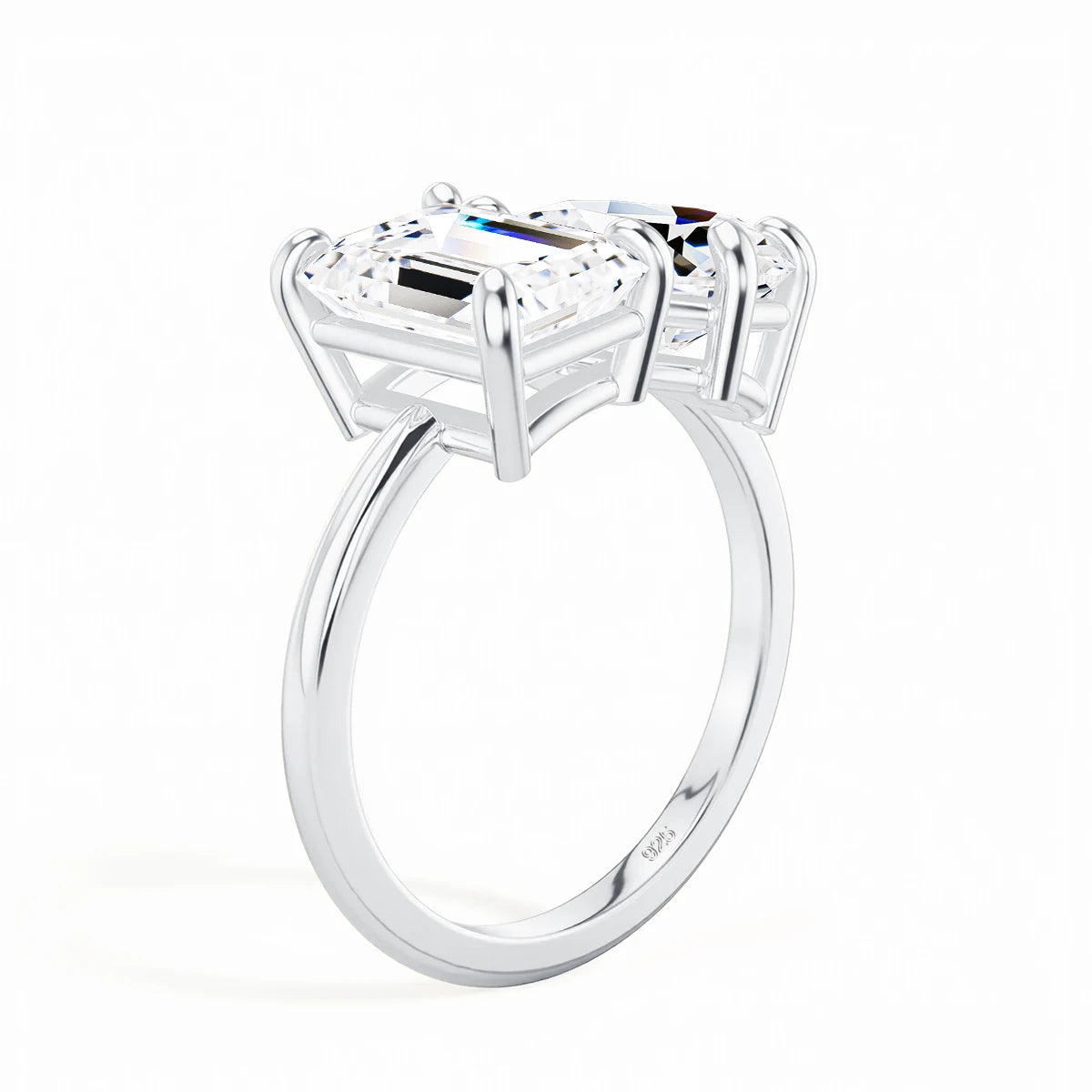 Certified 3.5CT 2 Stone Moissanite Ring For Woman 100% 925 Silver Luxury Designer Brand Wedding Lab Diamond Jewelry High Quality