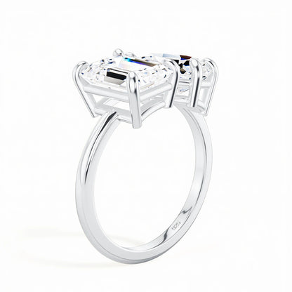 Certified 3.5CT 2 Stone Moissanite Ring For Woman 100% 925 Silver Luxury Designer Brand Wedding Lab Diamond Jewelry High Quality