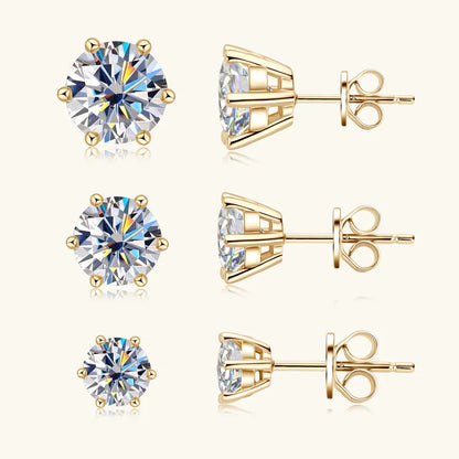 HOT Moissanite S925 Sterling Silver Stud Earrings For Women And Men With 2 Certificates Pass Diamond Test Pen Fine Jewelry