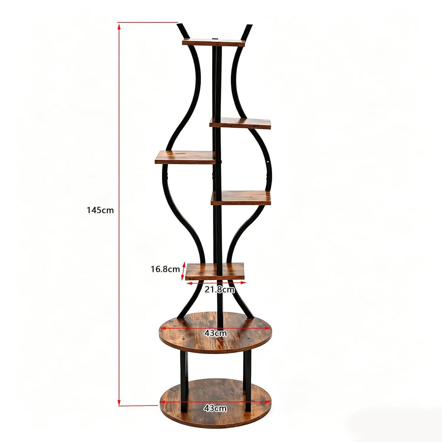 Space-Saving 7-Tier Metal Plant Stand – 57" Tall Indoor Plant Shelf for Living Room, Bedroom, Balcony – Modern, Stable, Rust-Proof – Vertical Flower Display Rack