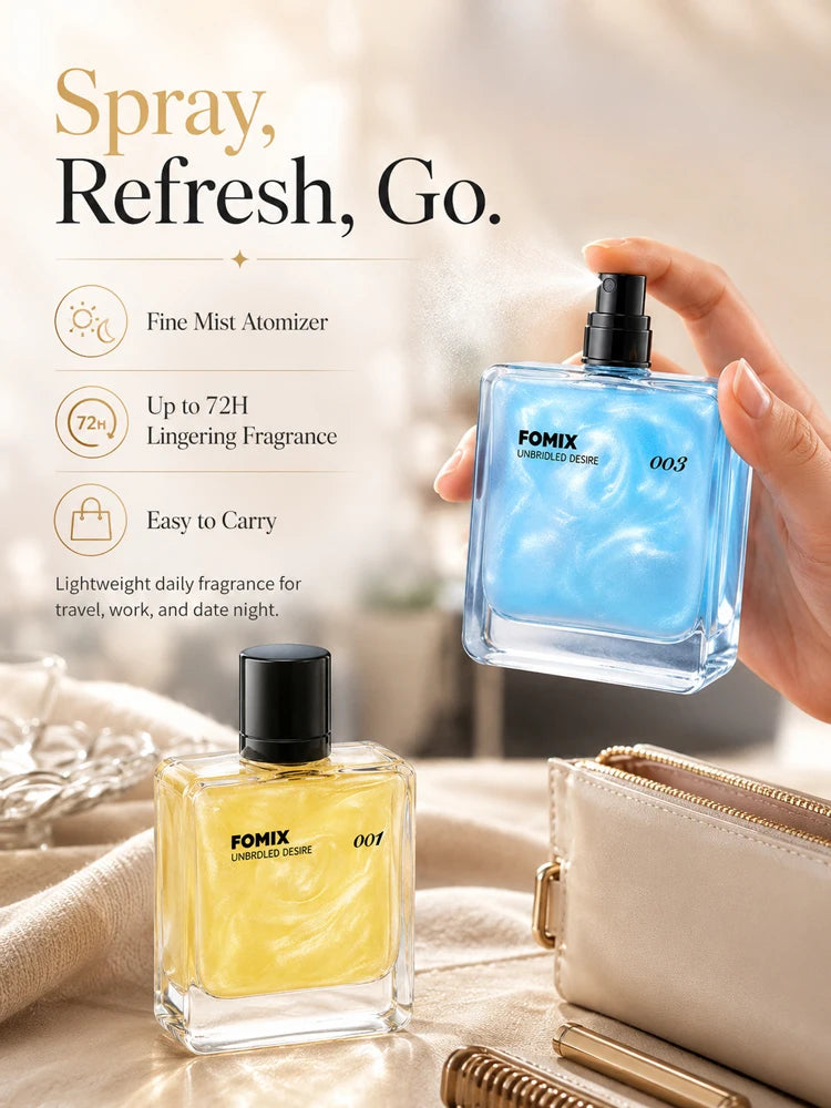 FOMIX 2PCS Men's Perfume Set, Long Lasting Fresh Ocean & Warm Seductive Eau De Parfum Spray, Citrus Floral Musk Woody Cologne, Day Night Portable Fragrance Gift for Him