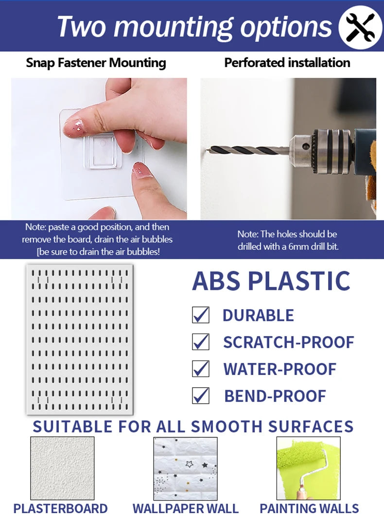 No-Holes Home Organization | This Wall Pegboard Displays & Organizes Your Daily Items & Electronics in Living Room/Study