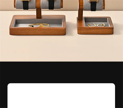 MISHITU T-shaped Watch Stand Wooden Jewelry Watch Display Stand Watch Storage Holder Bracelet Jewelry Display Watch Storage Rack