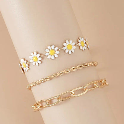 Summer New Daisy Flower Chain Anklets for Women Trendy Beach Starfish Shell Beads Anklet Bracelet On Leg Foot Chain Boho Jewelry
