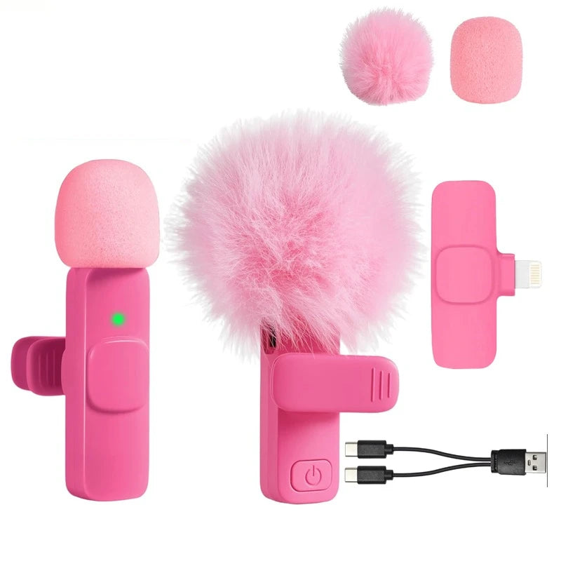 New Wireless Lavalier Microphone Portable Audio Video Recording Mini Microphone for iPhone Android PC Camera Live Gaming Phone
