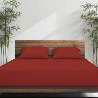 Emircey 3Pcs Bamboo Fitted Sheet Set Cooling Breathable Bedding Silky Soft Mattress Cover with 2 Pillowcases Deep Pocket Bottom Sheet for Home Bedroom Dorm Spring Summer Sleep Gift