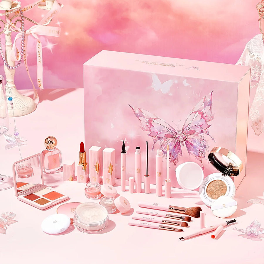 Butterfly Makeup Gift Set with Lighted Mirror — product image