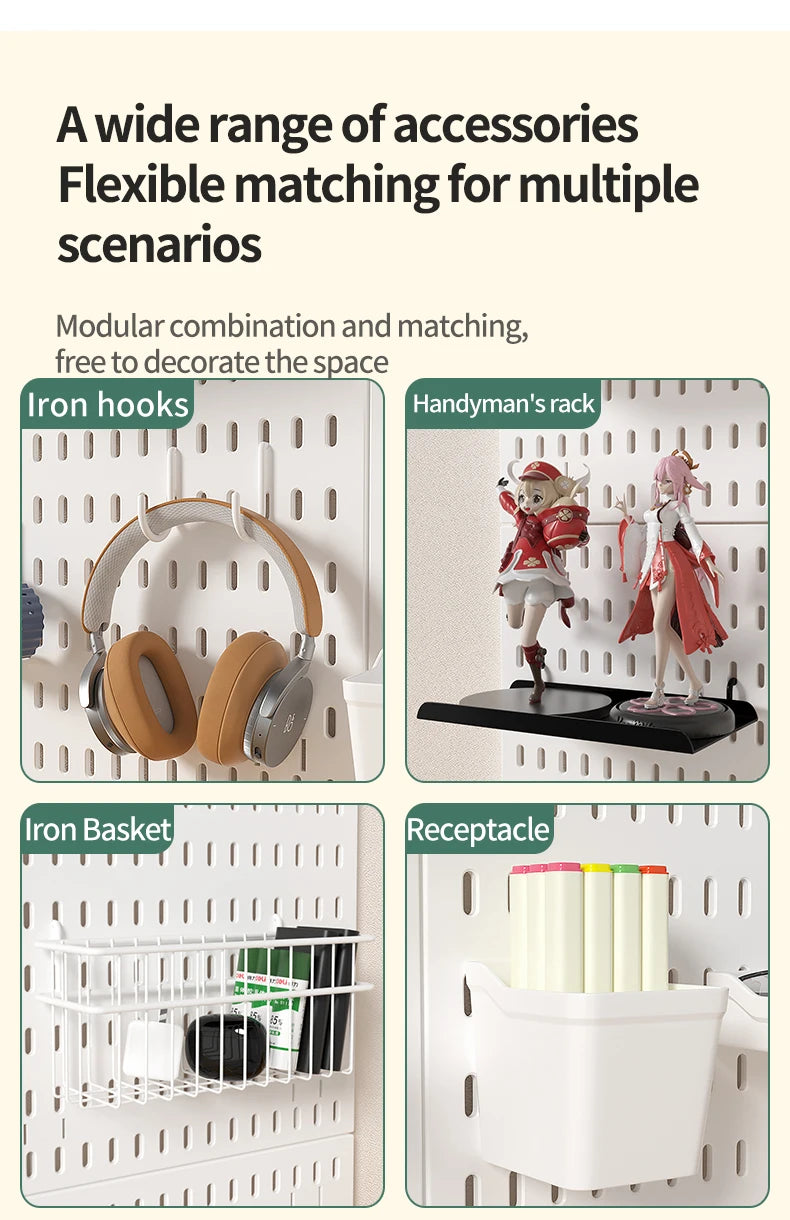 No-Holes Home Organization | This Wall Pegboard Displays & Organizes Your Daily Items & Electronics in Living Room/Study