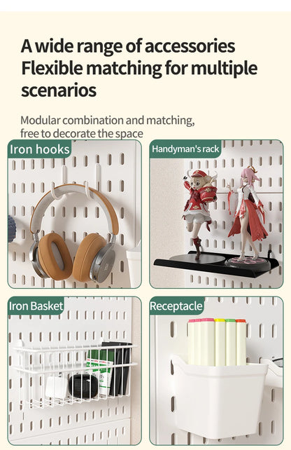 No-Holes Home Organization | This Wall Pegboard Displays & Organizes Your Daily Items & Electronics in Living Room/Study