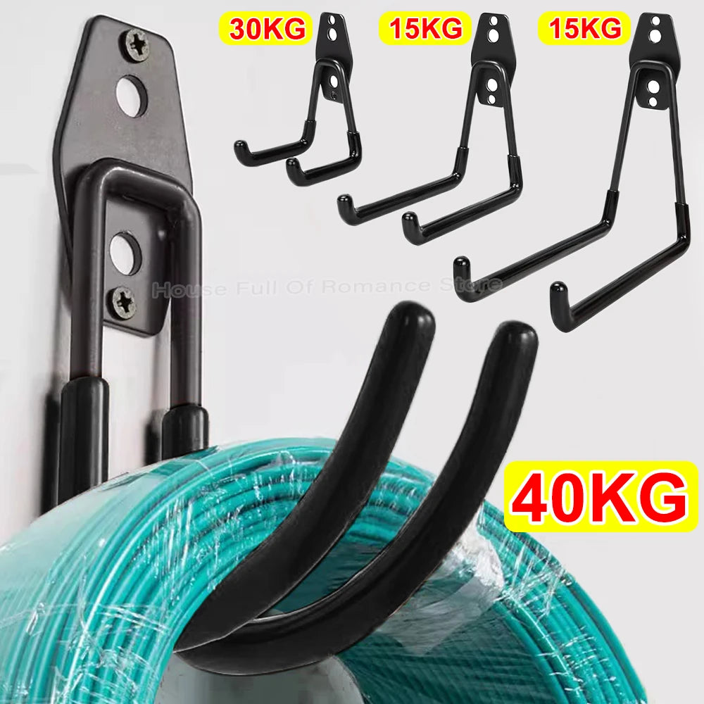 Heavy Duty Metal Hook Garage Organizer Steel Wall Mount Anti-slip Bicycle Hanger Hooks Ladders Bulky Items Storage Garden Tool