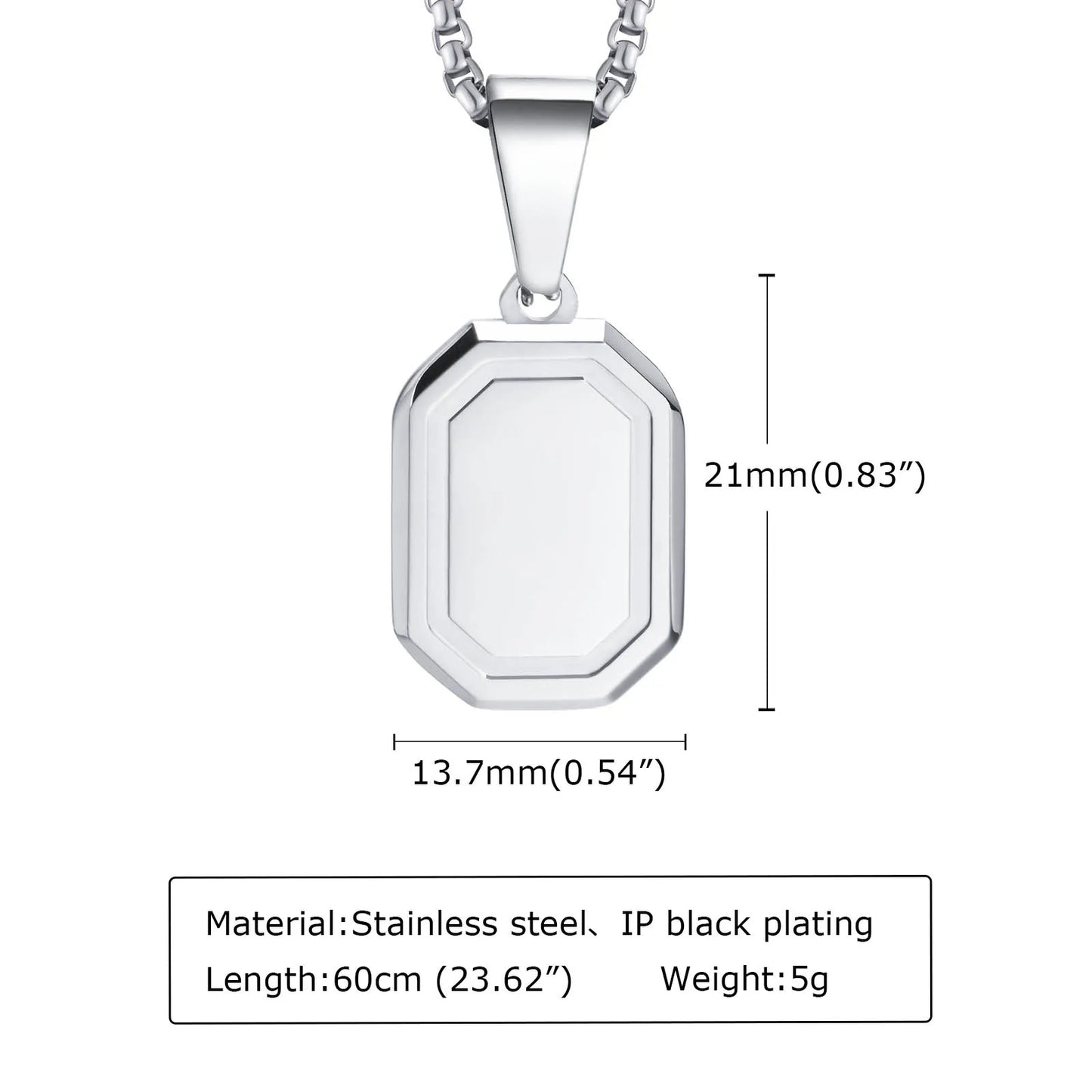 Men's Silver Color Geometric Pendant Necklace, Non Fading Stainless Steel Compass Necklace with Chain, Stylish Jewelry Gifts