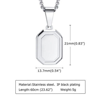 Men's Silver Color Geometric Pendant Necklace, Non Fading Stainless Steel Compass Necklace with Chain, Stylish Jewelry Gifts