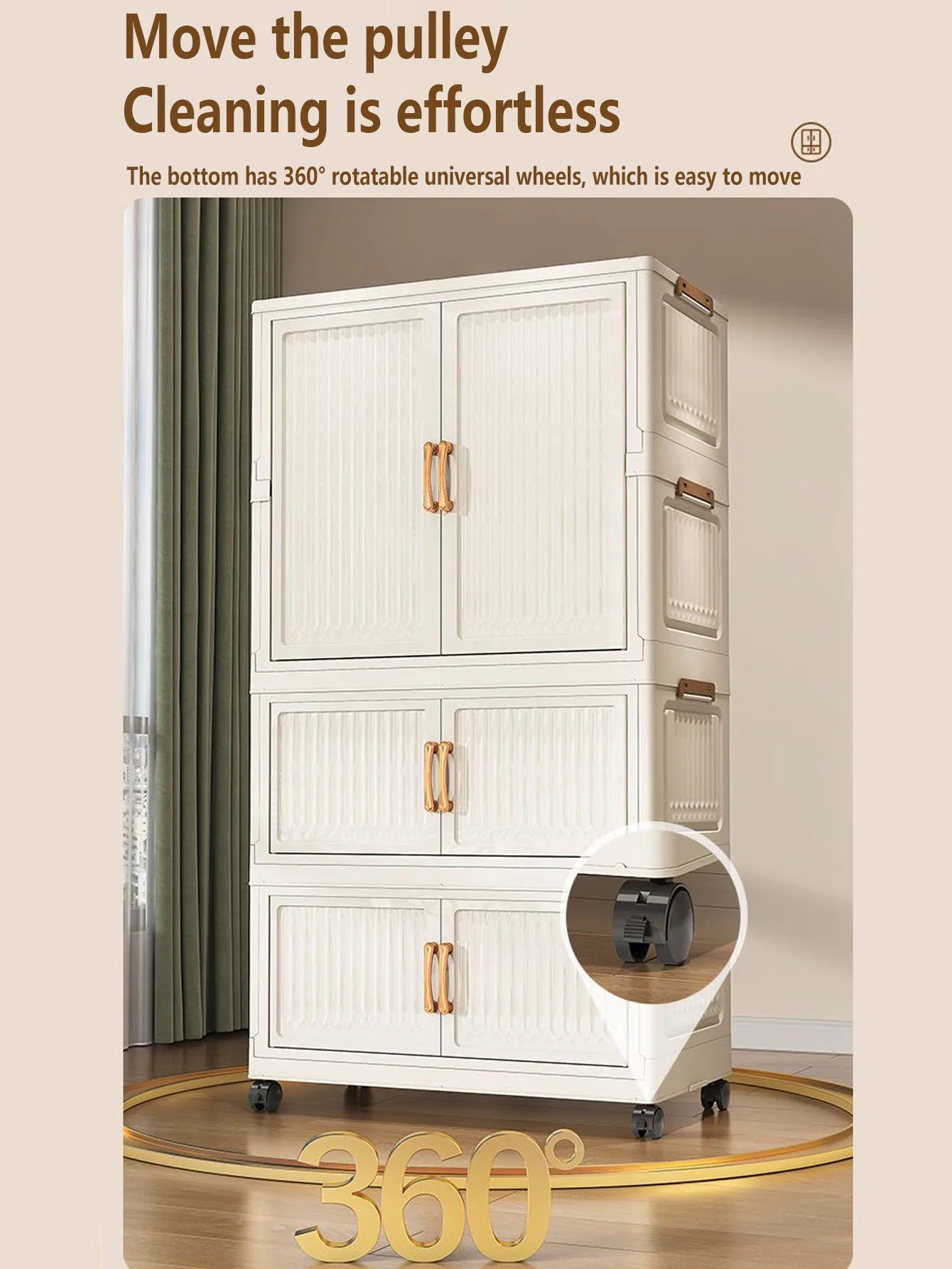 Large Capacity Dustproof Wardrobe Sundries Cabinet Multifunction Folding Storage Cabinet Locker Closet Organizer