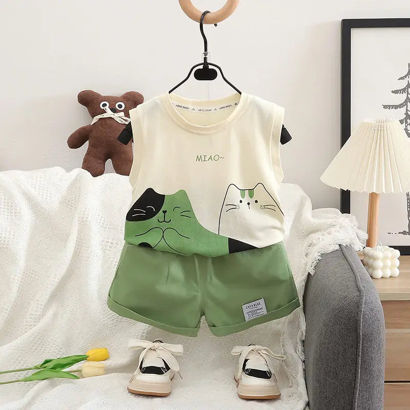 Toddler Cat Tank Top & Shorts Set — product image