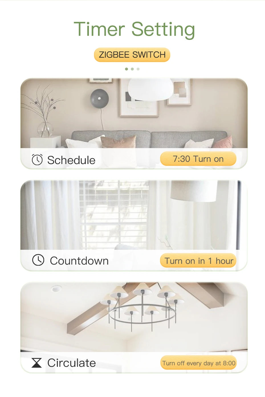 BSEED Zigbee Wall Switches Smart Touch Screen Light Switch 1/2/3Gang 1/2/3Way Google Alexa Tuya App Control No Neutral Line