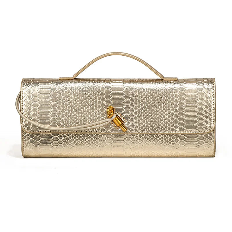 Croc-Embossed Top-Handle Crossbody Bag — view 6