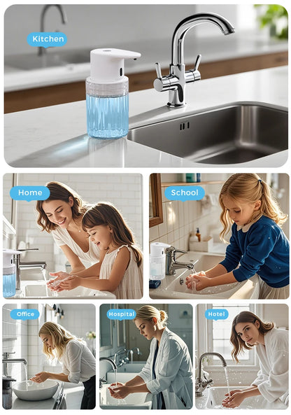 Kitchen 300ml Automatic Liquid Soap Dispenser USB Rechargeable Touchless Hand High Capacity Detergent Bathroom Dispenser