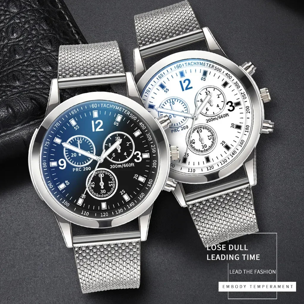 Luxury Quartz Watch for Men Stainless Steel Dial Casual Quartz Wristwatches Bracele Watch Relogio Masculino Часы Мужские