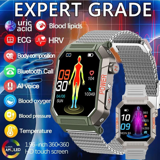 2026 New 2.02" Smart Watch Professional ECG & PPG Health Monitor Bluetooth Call GPS Track Recorder IP68 Waterproof for Men Women