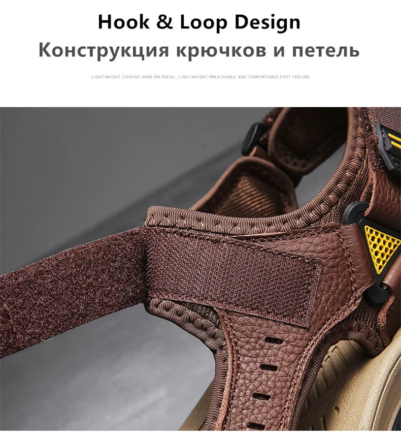 Hot Sale Summer Beach Men's Sandals Handmade Genuine Leather Sandals Outdoor Non-slip Wading Shoes Comfortable Men Casual Shoes