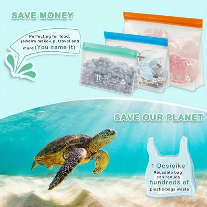 15-Pack Reusable Freezer Bags - Leakproof Stand-Up Design for Food Storage, BPA-Free Silicone Material Perfect for Vegetables,