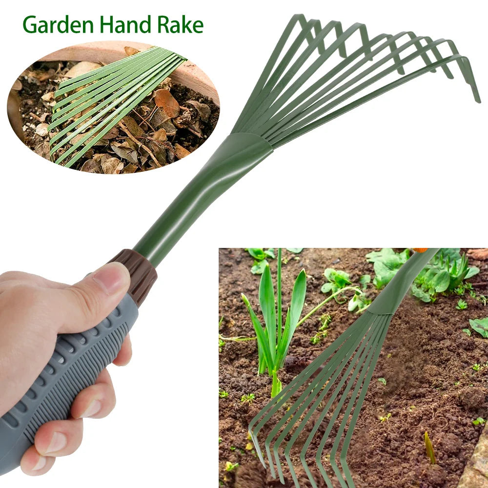 25/27/30cm Garden Shovel Heavy Duty Steel Multifunction Cleaning Spade Flat Shovel Sharp Planting Farm Weeding Tools with Gloves
