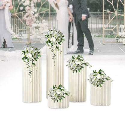 Wedding Centerpieces Cardboard Vases 5 Set of Flower Vase Flowers Stand for Party Tables Decorations Cardboard Column Vases