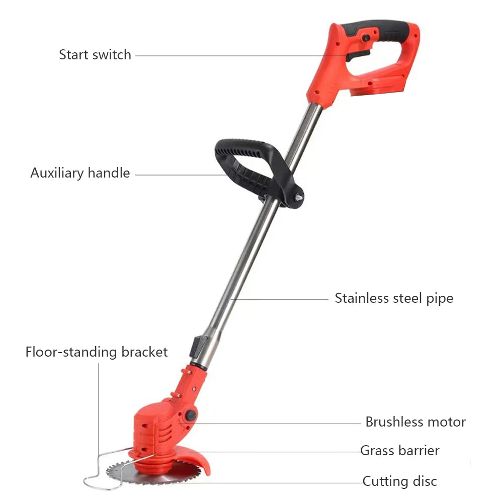 2026 New Cordless Handheld Electric Grass Trimmer Adjustable Lawn Mower Garden Tool Compatible With Makita 21V Battery