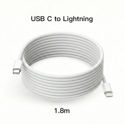 30W PD Fast Charger For iPhone 12 13 14 15 16 17 Pro Max Plus USB C To Lightning Quick Charging Cable Type C To C Power Adapter
